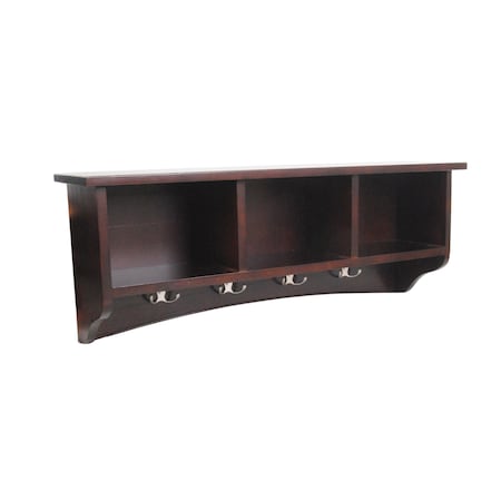 Alaterre Furniture Shaker Cottage Storage Coat Hook, Espresso ASCA04P0